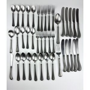 International Pewter Fairfield Flatware Pistol Knives Spoons Forks Set of 41 J26